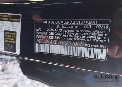 2017 Mercedes-Benz C 300 Sport 4Matic из США, поврежденный, VIN WDDWF4KB2HR232045